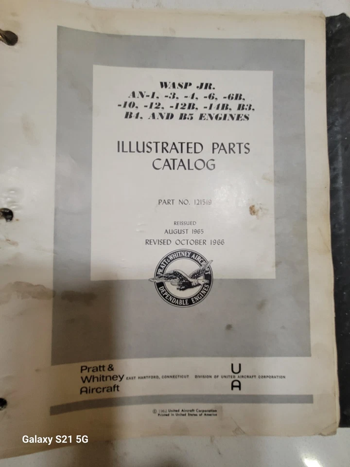 Catálogo de piezas Pratt & Whitney Wasp Jr R-985 Foto 1 de 1