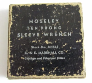 Watchmaker's Tool-Moseley 10 Prong Sleeve Wrench-C & E Marshall-With Box - Picture 1 of 6