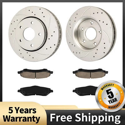 Pastilha de freio rotores dianteiros perfurados para Volkswagen Routan 2009-2014 Ram C/V 2012-2015 - Imagem 1 de 4