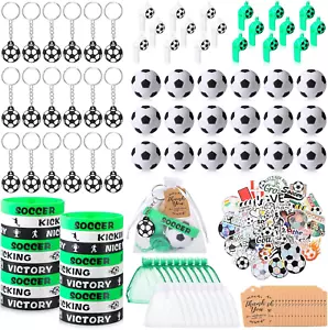 158 Pcs Soccer Party Favors for 18 Kids Includes Mini Bouncy Soccer Keychain Whi - Picture 1 of 12
