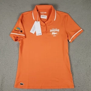 Lacoste Polo Shirt Womens Size 36 Orange MIami Open 2025 Sport Slim Fit - Picture 1 of 11