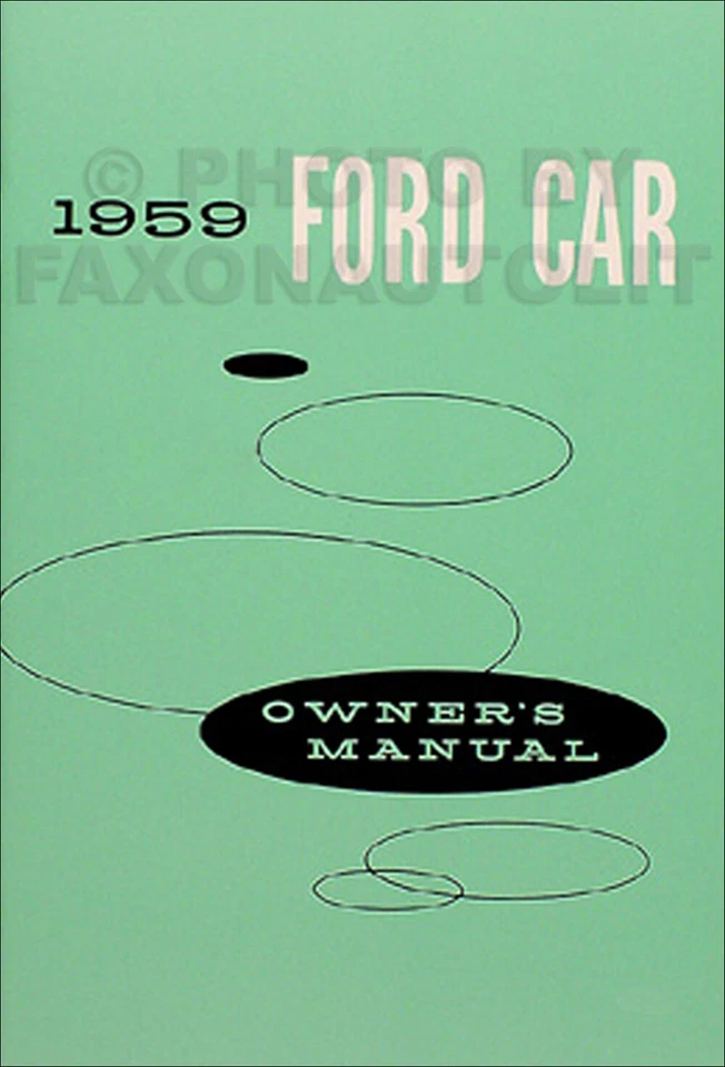 Ford 1959 manual dueño Galaxie parasol retráctil Fairlane Ranchero personalizado Foto 1 de 1