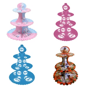 AEX 3 Tier Cake Stand Kids Party Boy or Girl Muffin Cupcake Dessert Holder - Picture 1 of 37