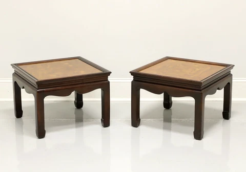 Mid 20th Century Asian Chinoiserie Ming Style Coffee Cocktail Tables - Pair Cover