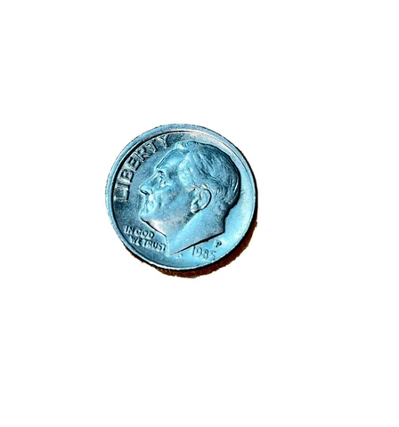 1985 P Dime COLLAR OFF CENTER Error Rare Cover