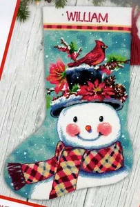 Hágalo usted mismo Dimensions Juego de Medias con Aguja de Navidad muñeco de Nieve de temporada 09159 - Imagen 1 de 4