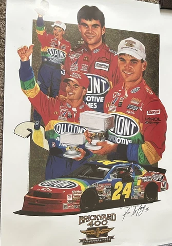 1994 Inaugural Brickyard 400 Winner Jeff Gordon Collector Poster Cover
