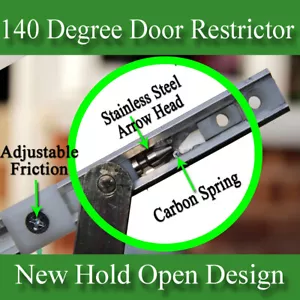 UPVC DOOR RESTRICTOR ARM STAY 500MM SINGLE, DOUBLE FRENCH PATIO DOORS 140 DEGREE - Picture 1 of 2