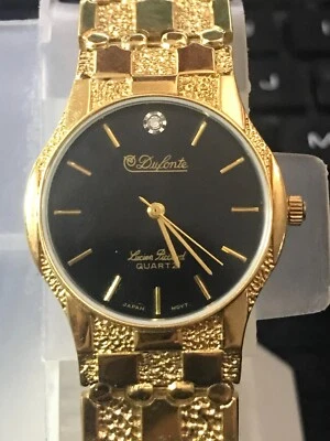 🔥RARE Lucien Piccard Dufonte 30mm Diamond Quartz Men's Watch Run (Lot2472) - Image 1 of 4