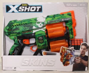ZURU X-Shot SKINS CAMO 12 Foam Darts Toy Gun Boys 8 And Up Green Orange NEW - Picture 1 of 5