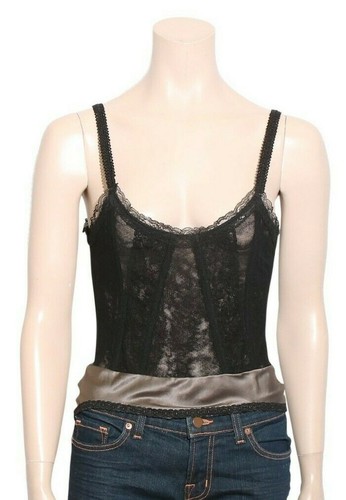 CHRISTIAN DIOR Top corsetto in pizzo (Taglia M)