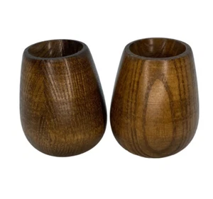 Holz Teetasse Kerzenhalter 2er Set Boho Japanischer Zen Stil - Bild 1 von 10