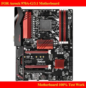 FOR Asrock 970A-G/3.1 Motherboard Supports 9590 fx/AM3+/ Dual Card Crossfire M.2 - Picture 1 of 4