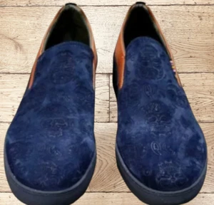 Robert Graham Herrenschuhe Planetary Navy Totenköpfe Wildleder neu mit Karton Gr. 8 - Bild 1 von 9