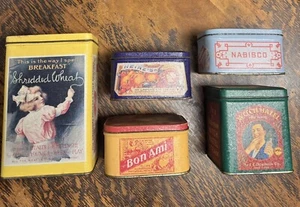 Vintage Tin Lot Of 5 - Picture 1 of 20