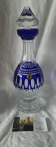 Waterford Clarendon Crystal Cobalt Blue Cut to Clear Decanter w Stopper NIB - Picture 1 of 11