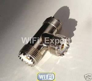 UHF TRI Female SO-239 Jack to double UHF Female Triple T type Adapter SO 239 USA - Picture 1 of 4