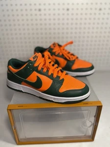Nike Dunk Low Retro "Miami Hurricanes" Verde-Naranja Zapatos Talla 7 - Imagen 1 de 10