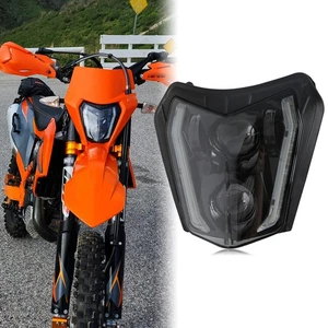 Dirt Bike Enduro LED Headlight DRL For EXC XCW XCF SXF 250 350 450 500 SMC R 690 - Picture 1 of 16