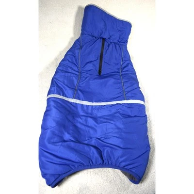 Dog Jacket/Vest Royal Blue Grey Fleece Lining Sz XXL Adjustable Girth 34"-46" - Image 1 of 4