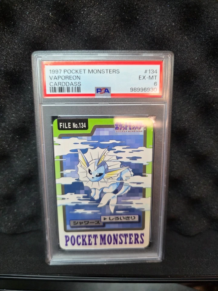 Pokemon 1997 Japanese Bandai Pocket Monsters Carddass No. 134 - Vaporeon PSA 6 - Image 1 of 1