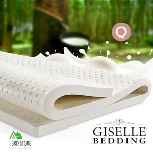 Giselle Latex Mattress Topper Queen Pure Natural Pad Bed Mat Underlay 7 Zone 5cm - Picture 1 of 6