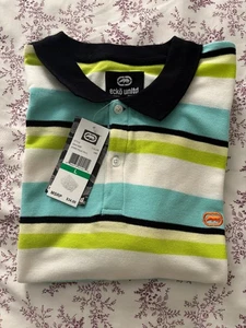 NWT Ecko Unltd Men's L Polo Shirt Color Lime Striped Pique Polo - Picture 1 of 3
