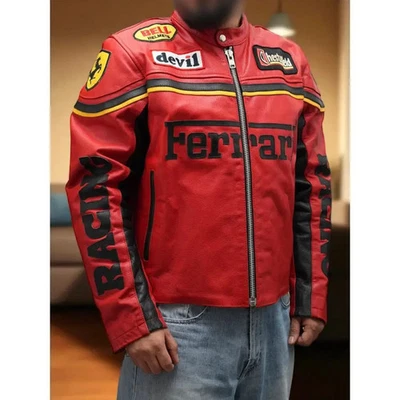 Veste de course Ferrari vintage – 100 % cuir véritable – Taille M - Image 1 of 4