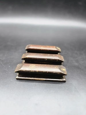 Set Of 3 Mid Century Wooden Drawer Pull Handles Dark Brown 9cm Long - Image 1 of 4