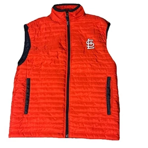 St Louis Cardinals Full Zip Bayer Logo Quilted Puffer Vest Men's Size XL Red - Bild 1 von 5