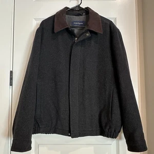 Vintage Club Room Full Zip Bomber Jacket Men’s Size L Lined Wool Blend Classic - Picture 1 of 11