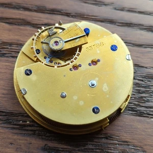 English Chronograph Pocket Watch Movement for Restoration, Ticks but Stops (E3) - Picture 1 of 7