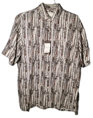 NWT Tasso Elba Island Men XL Beach Tropical Silk Linen Blend Button Shirt - Image 1 of 4