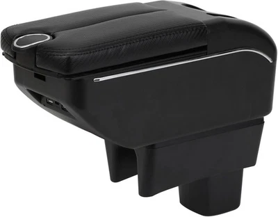 Caja reposabrazos para Suzuki Swift 2008-2023 almacenamiento de doble puerta con USB (fibra de carbono) Foto 1 de 4