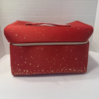 Nuevo Bolso de Mano de Maquillaje Estee Lauder Rojo Dorado Diseño Estrella Estuche de Viaje para Mujer * Foto 1 de 4
