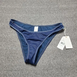 Good American Bikini Bottom Womens Size 3 Blue Indigo Print Swim GSW0460 USA New - Picture 1 of 5