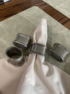 Pewter Napkin Holders Set Of 4 - Picture 1 of 7