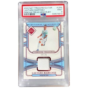2022 Panini National Treasures Ruby #FT-LMA Lautaro Martinez Argentina /25 PSA 9 - Picture 1 of 8