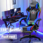 Massage Feature Led Light Office Chair High Back Computer Desk Chair Pu Leather