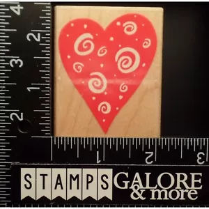 HERO ARTS RUBBER STAMPS F1137 Swirl heart Love Valentines #409 - Picture 1 of 2