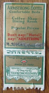 PULL-QUICK (1930s): ARMSTRONG HOTEL (FORT COLLINS, COLORADO) (CHANDLER POST) G17 - Picture 1 of 1