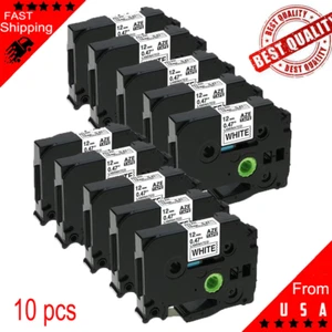 10-Pk/Pack TZe231 TZ231 Black/White Label Tape For Brother P-Touch PT-D210 12mm - Picture 1 of 7