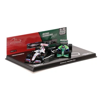 1:43 Jordan Ford 191 con Haas VF 21 de Minichamps 512213247 modelo de coche de carreras Foto 1 de 4