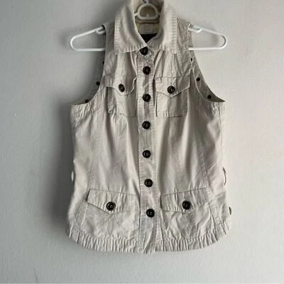Marc Cain white denim button up waistcoat vest - Image 1 of 4