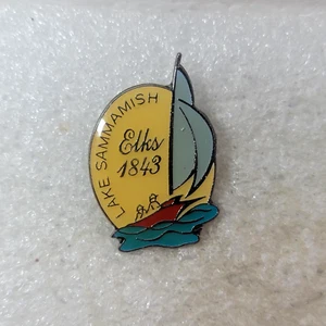 BPOE Lake Sammamish Washington Elks Lodge #1843 Emaille Anstecknadel silberfarben - Bild 1 von 4