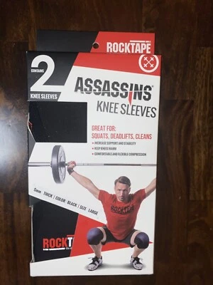 RockTape Assassins Compression Knee Support Sleeves - Black - Image 1 of 2
