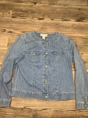 Chaqueta de mezclilla Orvis cárdigan para mujer mediana con bolsillos abotonados ropa de trabajo senderismo peces Foto 1 de 4