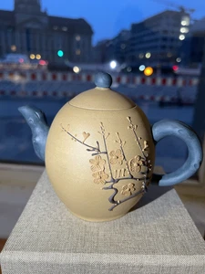 Chinesische Zisha Purpurroter- Sand mini Teekännchen handbemalt - Bild 1 von 4