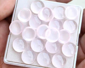 73.10 Ct 10.5 mm Round Natural Rose Quartz Cabochon Loose Gemstone Lot - Picture 1 of 4