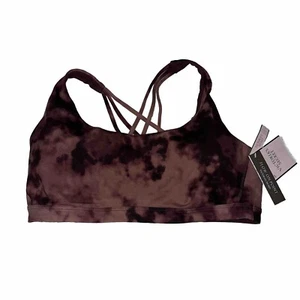 Victorias Secret Lightly Lined Strappy Back Sports Bra Plum Mottled NWT NEW - Picture 1 of 6